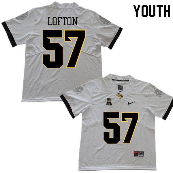 Youth #57 Mike Lofton UCF Knights College Football Jerseys Sale-White - Click Image to Close